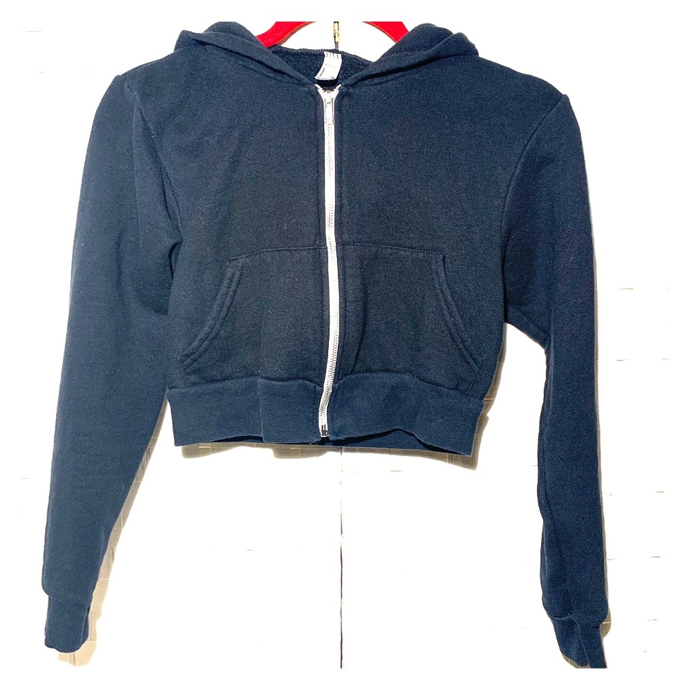 American Apparel Cropped Black S Hoodie